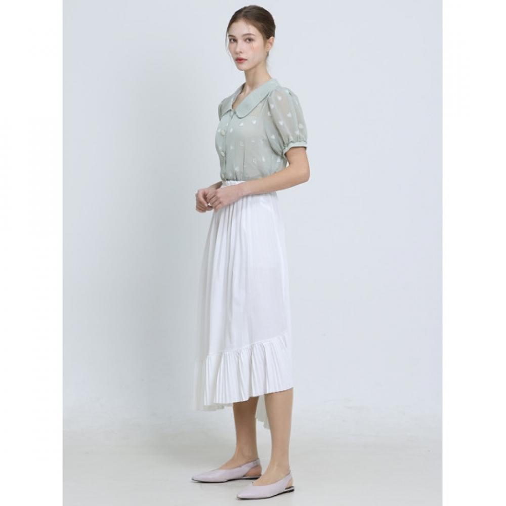 Ozoc Pleats Long Skirt