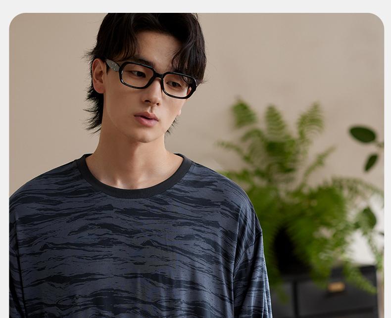 Xuan Liang Ленивый Стиль Пижама Мужская Весна и Осень Модал Длинный Рукав Повседневная Верхняя Одежда Ледяной Шелк Прохладный Домашний Комплект