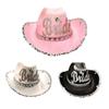 Stunning Cowboy Hat Western Cowgirl Hat for Women Girl Photo Props Shimmering Glitter for Night Club Bar Dancing