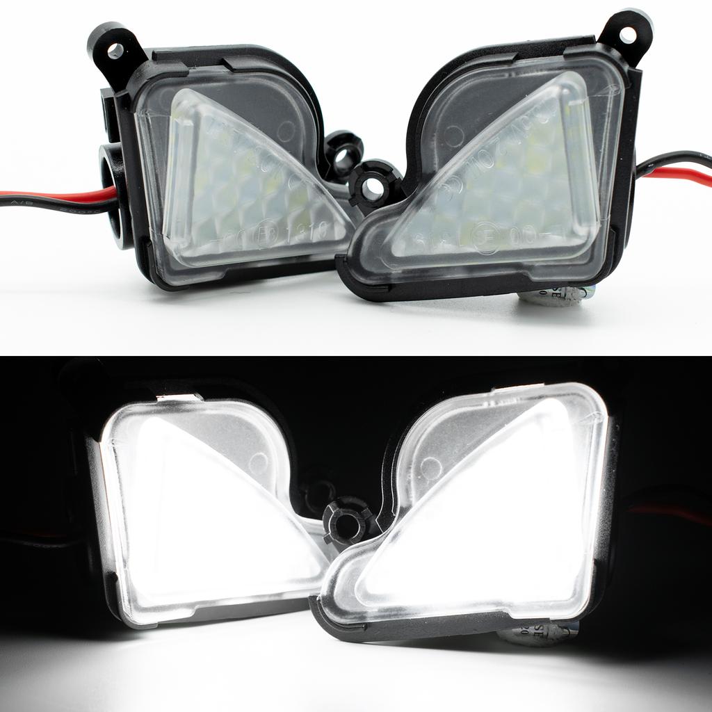 2Pcs Side Mirror Puddle Light No Error Bright Clear Lens Canbus Car Lamp LED Assembly White For Skoda Superb Mk2 Octavia A5 A7