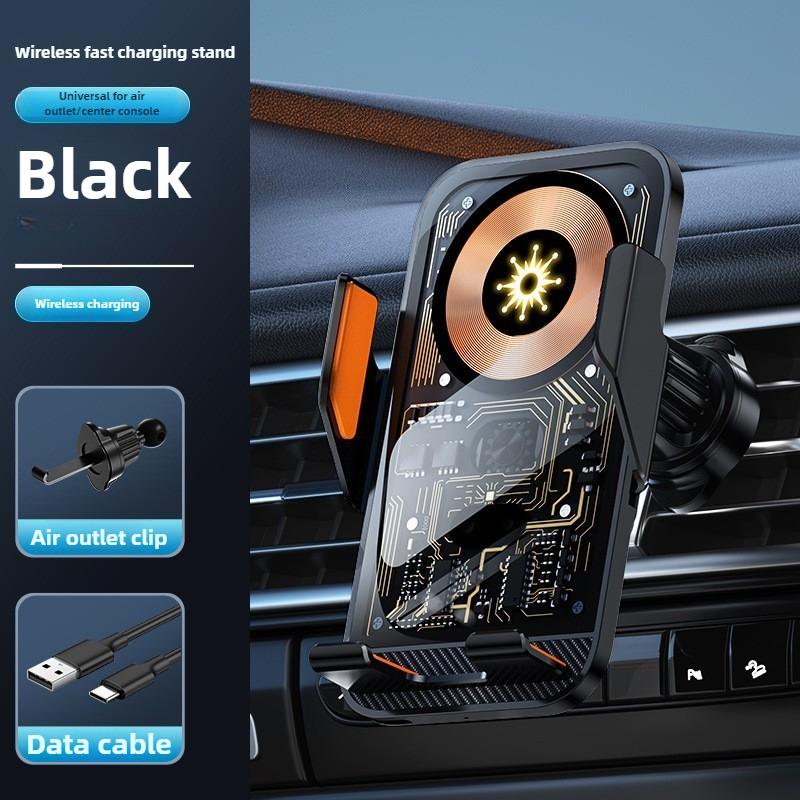 New Wireless Car Phone Holder with Charger 15W Wireless Phone Charging Mobile Holder for Car for IPhone Huawei Samsung Xiaomi