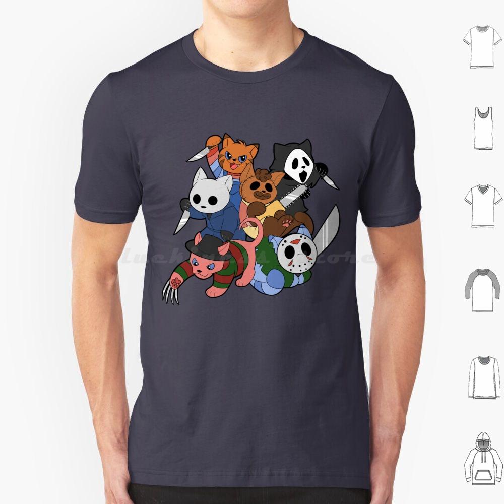 Slasher Kitties Group Of 6 T Shirt Cotton Men Women DIY Print Slashers Slasher Movies Horror Horror Movies Scary Movies