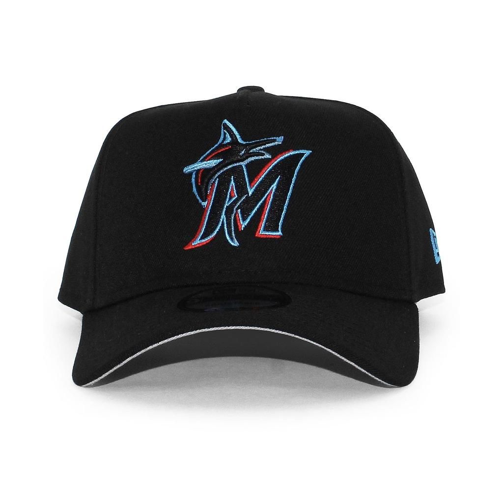 New Era 9FORTY SNAPBACK CAP 940 MLB NFL NBA MLS Snapback Free Miami Marlins A-FRAME A-FRAME (JP, Alphabet, Size, (Black)) [Used]