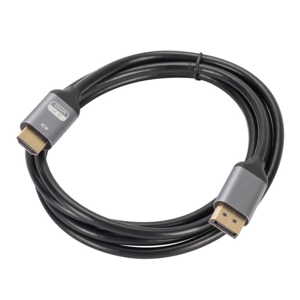 WT02 DP to HDMI Adapter Cable 8K@60Hz 1.8M High Definition Video Converter for Computer Monitor Connection