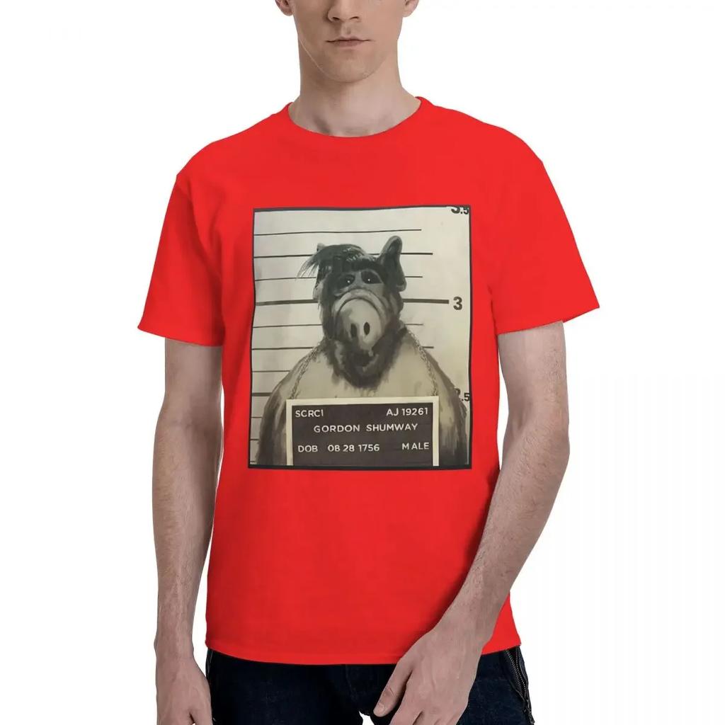Alf Mugshot Classic 100% Cotton Casual Breathable Confortable Clothes Men's T-Shirts Clothes Men