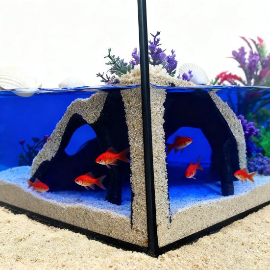 Аквариумная угловая пещера Мангровое дерево Укрытие для рыб под гравием Пещера Декор для аквариума Укрытие для питомцев для рыб, креветок, сомов, кули-лоахов