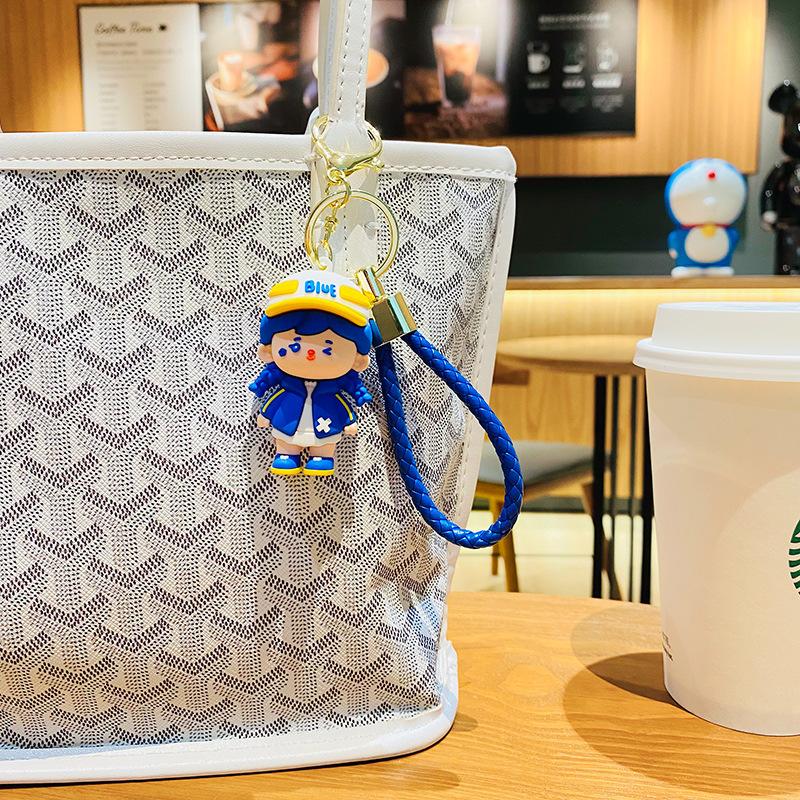 Синий Брелок для пары Мультяшный Мальчик Девочка Кукла Изысканный Подвеска для машины сумки Наземный Маркетинг Маленький Подарок