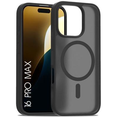 Защитный чехол для iPhone 16 Pro Max - BOOLING - Магнитное кольцо - Силикон и ПК - Черный - Противоударный