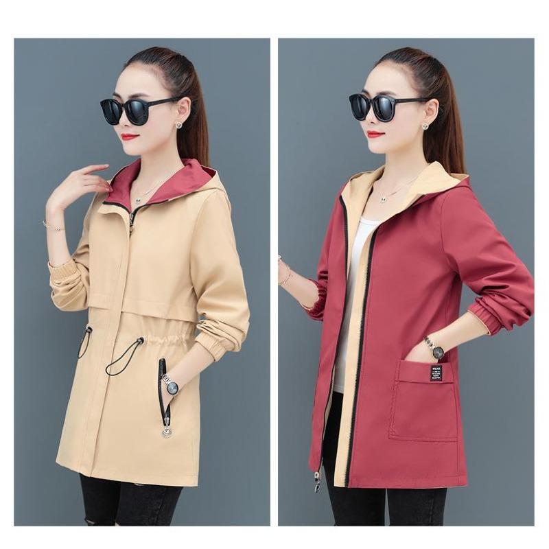 Women‘s Windbreaker Jacket Ladies Hooded Coat