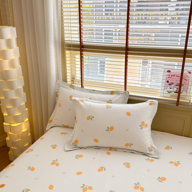 Cotton 100 Set Pillow Pure Cotton Pillowcase Pair Single Size 48cm X 74cm