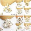 Jewelry Diamante Flower Crystal Alloy Pearl Rhinestones Popular 10PCS/Set DIY Accessories Buttons High Quality Delicate Jewelry