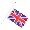 10Pcs Hand Held Wave Union Jack Flag Party Celebration Britain Uk Banner + Pole