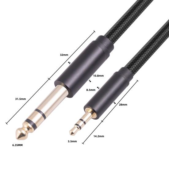Стерео аудиокабель 3,5 мм - 6,35 мм Позолоченный интерфейс Стабильная передача Защита от помех Универсальный стерео