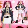 Девочки Дети Руми K-Pop Охотник на демонов Косплей Детский Черный Золотой Костюм Детская Маскировка Выступление Ролевая Игра Униформа Хэллоуин