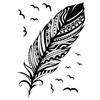 [R6004] - Taupe 'Boho' Sticker Sheet (feather) - 50x70 Cm