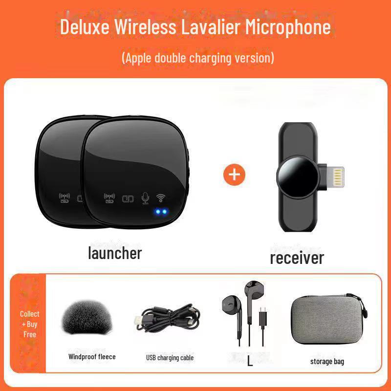 R8 Wireless Collar Microphone for Live Streaming & Karaoke - Noise Reduction & Recording