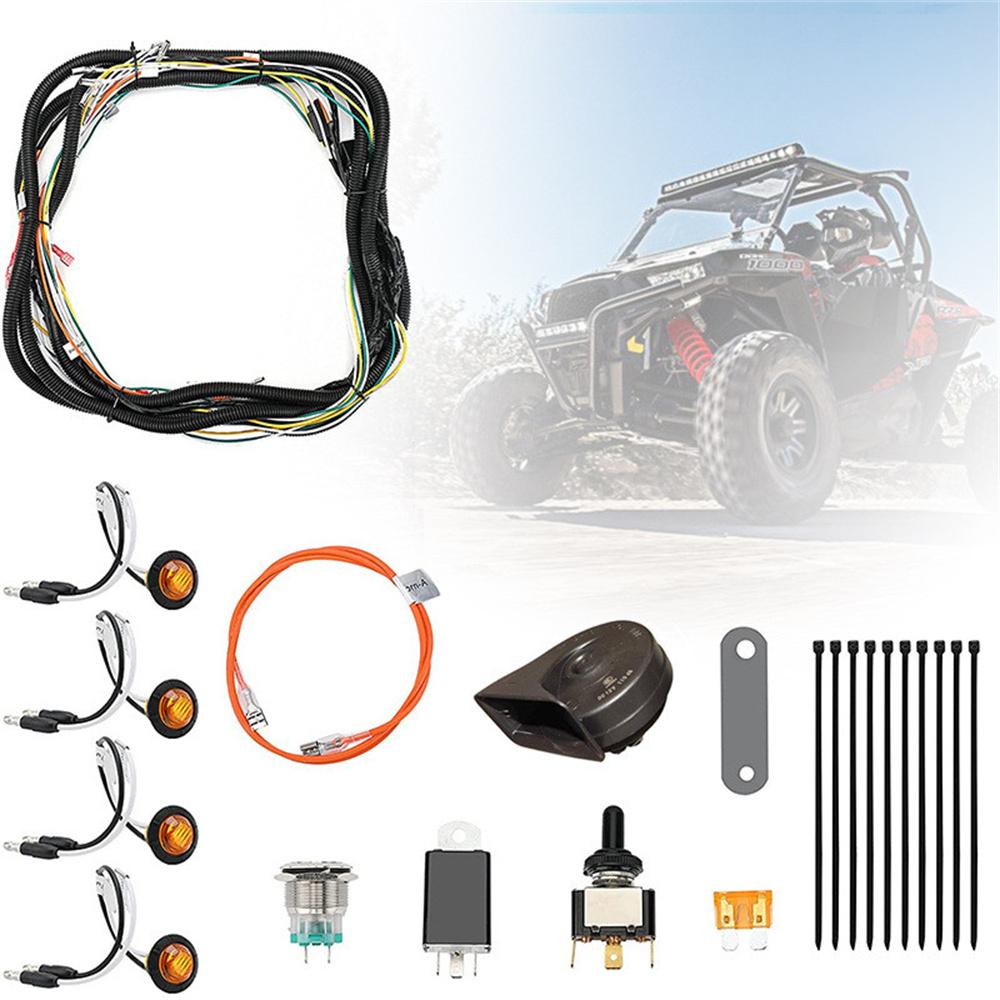 LED Turn Signal Light & Horn Kit For UTV/ATV Ranger RZR Pioneer 1000