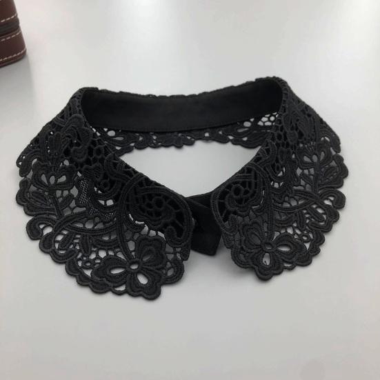 Fake Collar Embroidered Lace Flower Detachable Collar Women Solid Color Hollow Design False Collar Match for Tops Sweatshirts
