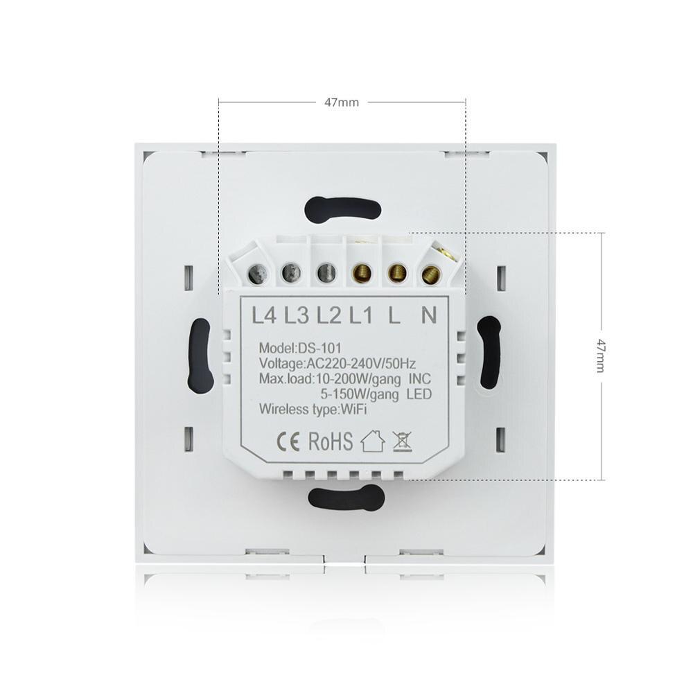 Приложение Apple Home Kit Беспроводной Wi-Fi выключатель света Siri Voice Remote Control Умный дом Сенсорный переключатель Работает с Apple Homekit Стандарт ЕС