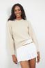 Women's Fashionable Stylish Sweater Stone Soft Textured Crew Neck Knitwear Sweater