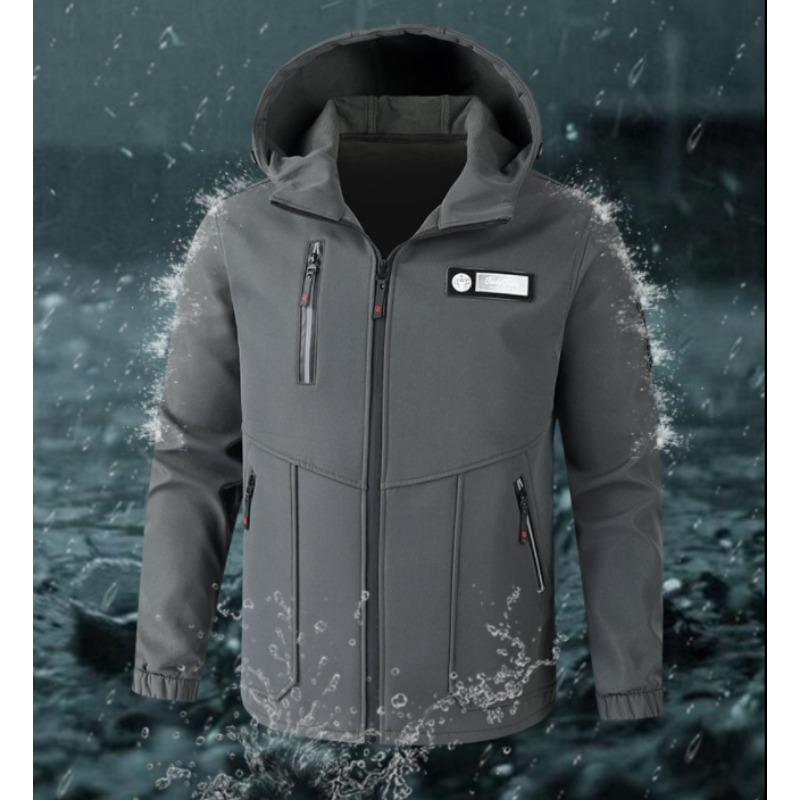 Зимняя мужская ветрозащитная и водонепроницаемая куртка Plus Velvet Soft Shell, износостойкий многокарманный утепленный комбинезон