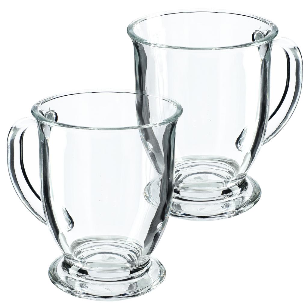 KADAX Glasses for Tea Coffee 460ml Mugs with Handle Set of Glasses 2 Pcs