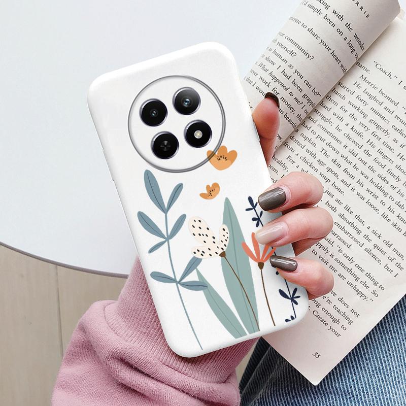 Case For Redmi 14C 4G 14R 5G A4 Note 14 Pro Poco C67 Cute Heart Flower Back Cover Soft Silicone Matte Protective Fundas Cartoon
