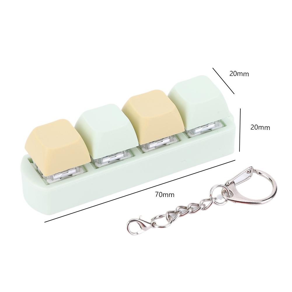 Button Keycap Fidget Keychain Toys 4 Keys Mechanical Keyboard Axis Tester DIY Keycaps Office Stress Relief Toy Adult Kids Gifts