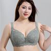 Ultra-thin Sexy Quick-drying Plus-size Bra with Exquisite Transparent Lace Trim and Widened Side Wings for Breast Control
