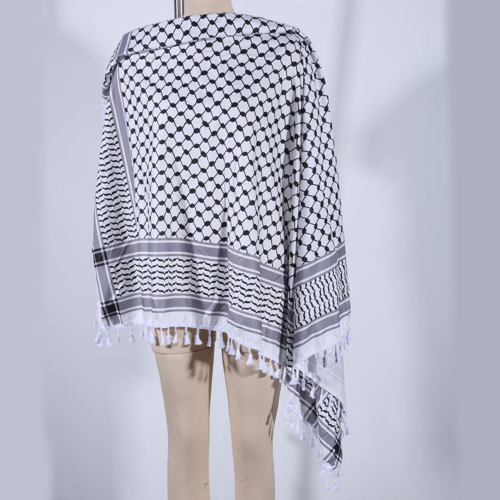 Breathable Shemagh Tacticals Desert Scarf Wrap Winter Shawl Neck Warmer Cover Head Wrap Windproof Tassels Scarf