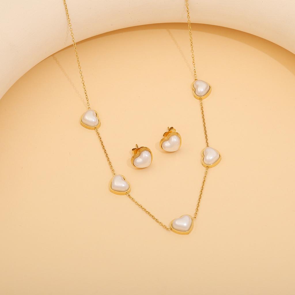 Luxury Classic Fashion 18K Gold Bracelet Necklace Earring love Jewelry Sets Stainless Steel High End Women Jewelry Set