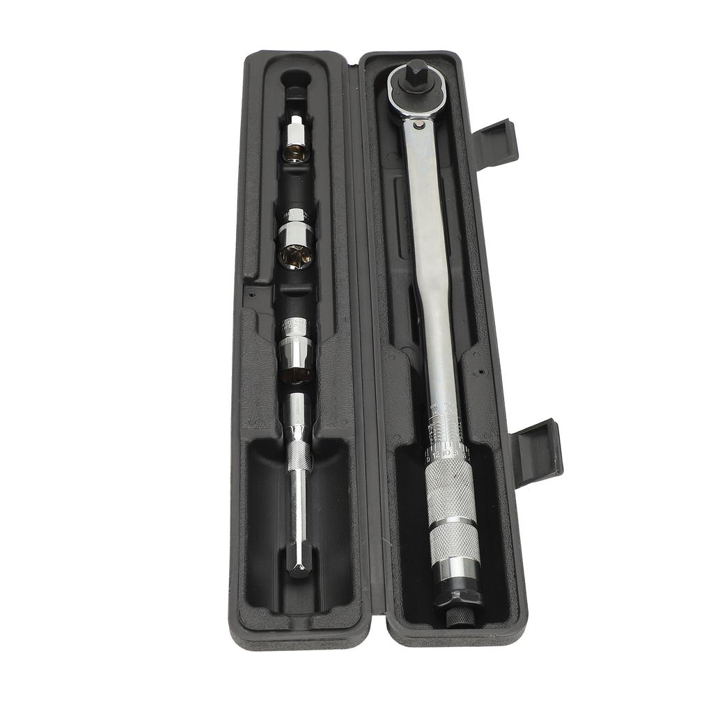 Torsion Wrench 1 2 Inch Drive 28‑210NM Adjustable Click Torsion Wrench with 17 19mm Sockets for Repair Work