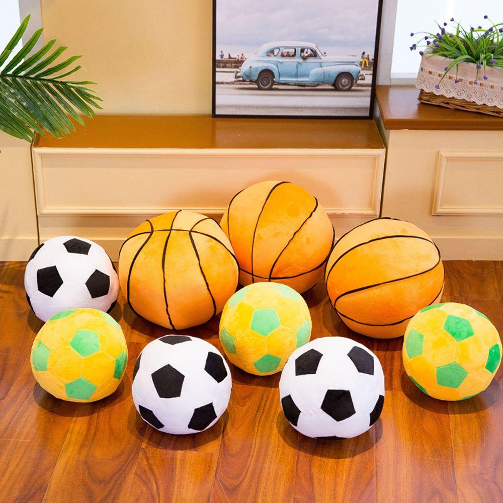 Throw Pillow Football Stuffed Toys Sofa Cushion Basketball Plush Toys Simulation Ball Plush Pillow