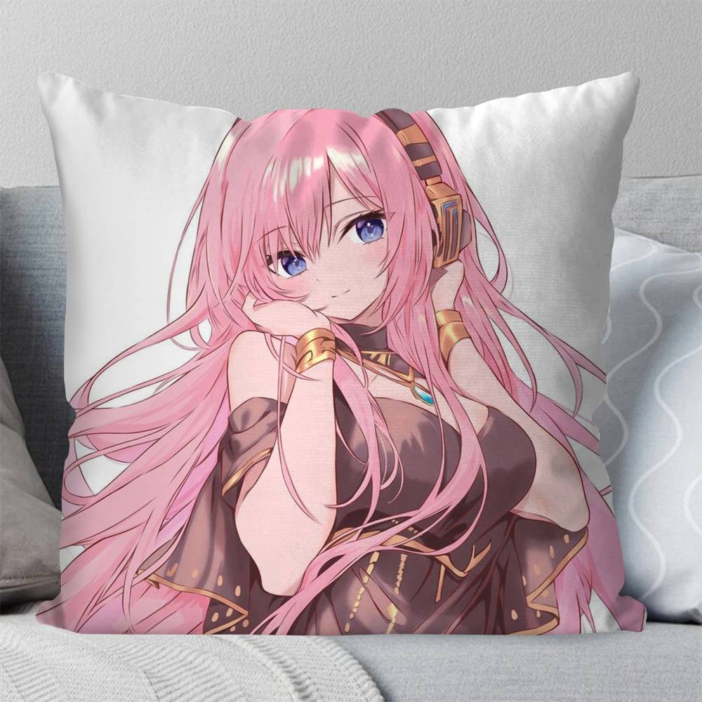 Megurine Luka Virtual Singer Pillow Case Fashion Square Pillowcase Bedroom Sofa Room Ins Decoration Leisure