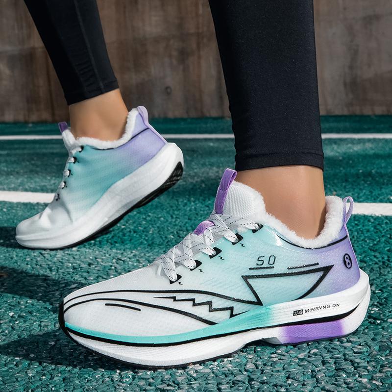 Плюшевые Теплые Зимние Кроссовки Мужские Амортизирующие Спортивные Кроссовки Женские Дышащие Кроссовки для Бега Обувь для Фитнес-Тренировок Нескользящие Кроссовки