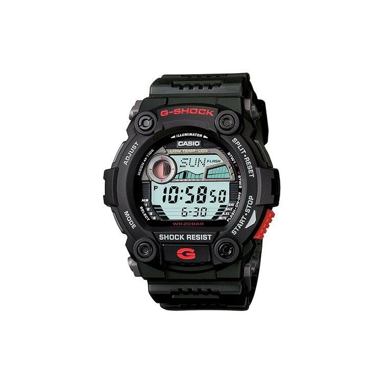 Casio Серия G-Shock Модный тренд Цветной блок Уличный Приливная Лунная фаза ЖК-дисплей Спортивные Водонепроницаемые Кварцевый механизм Ремешок из смолы G-7900-1DR