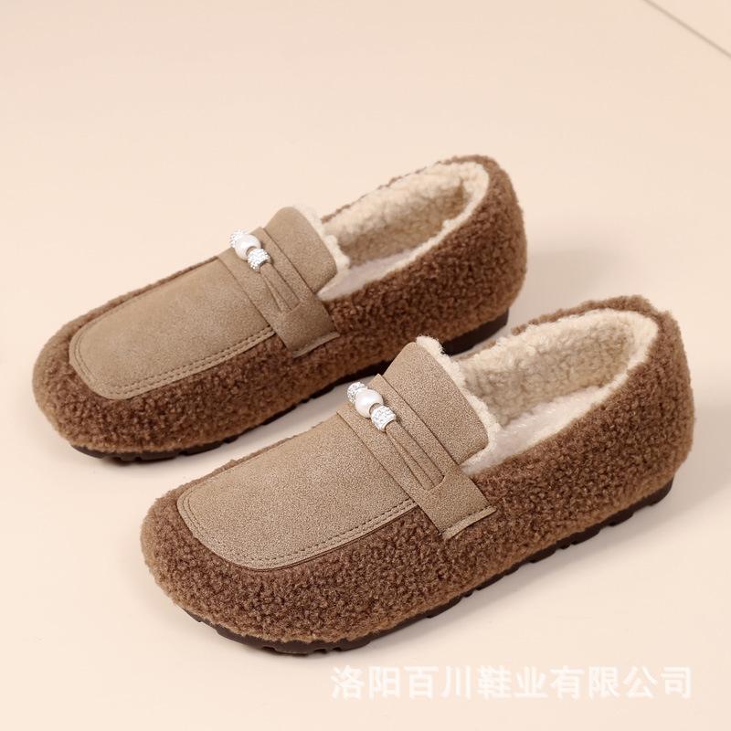 Cotton Shoes Doudou Shoes Women's New Winter Piled Thickened Warm Fashionable and Comfortable Cotton Boots Fluffy Shoes