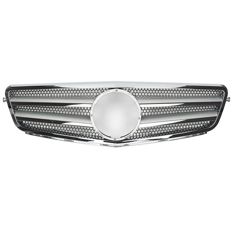 Сетка на передний бампер для Mercedes-Benz C-Class W204 (2008-2013) - Две горизонтальные перекладины