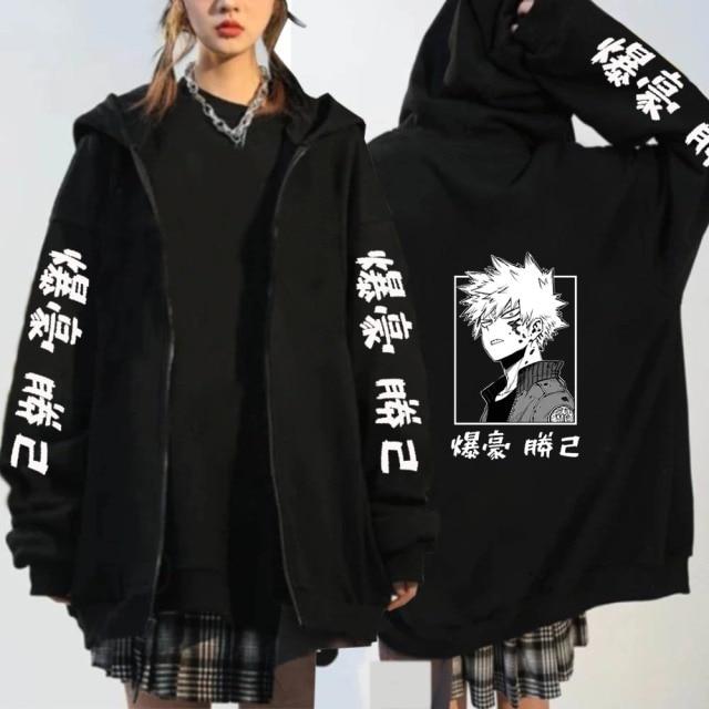 My Hero Academia Bakugo аниме толстовки на молнии толстовка для женщин и мужчин одежда Бакуго Манга оверсайз толстовка с капюшоном куртка
