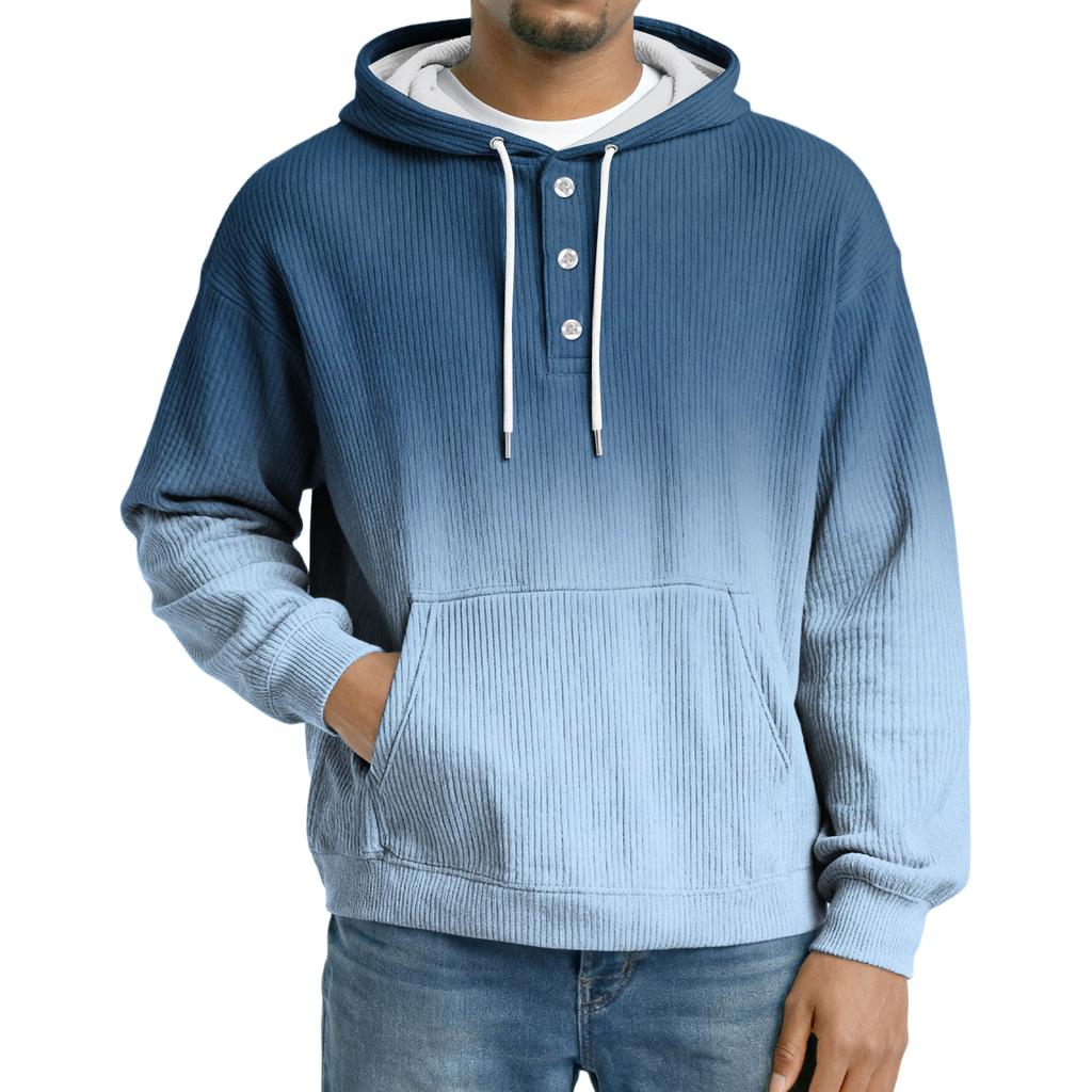 Men's Knit Hooded Sweatshirt Casual Long-Sleeve Sweatshirt