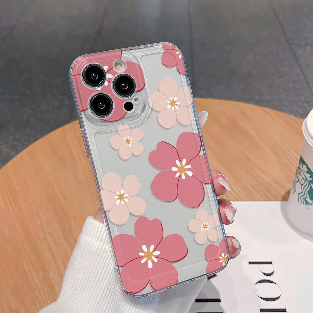 Милый цветочный принт с ромашками Прозрачный чехол для телефона для iPhone 17 16 15 14 13 12 11 Pro Max Мягкий ТПУ Ударопрочный Защитный чехол