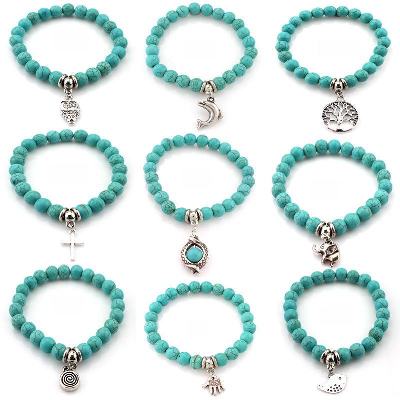 Turquoise Beaded Bohemian Bracelets: European & American Fashion
