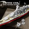 Военный боевой корабль Второй мировой войны MOC Кирпичи Игрушки Модель военно-морского линкора Наборы для сборки Блоки-крейсеры Подарки на Рождество для мальчиков, детей, взрослых