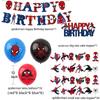 1 x Cartoon Spider-Man Themed Birthday Banner Set With Cake Toppers + Balloons