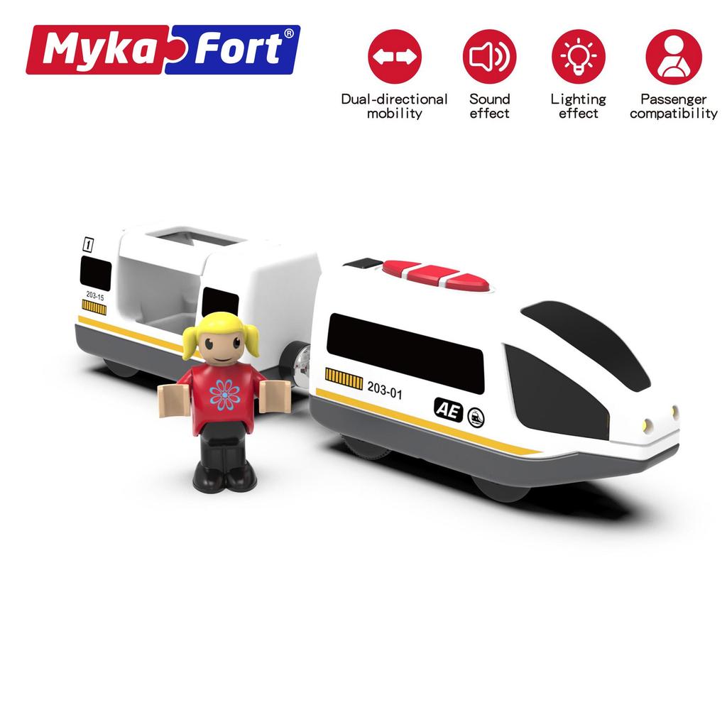 Маленький игрушечный поезд, железнодорожный вагончик, электрический локомотив с дистанционным управлением, магнитная деревянная дорожка