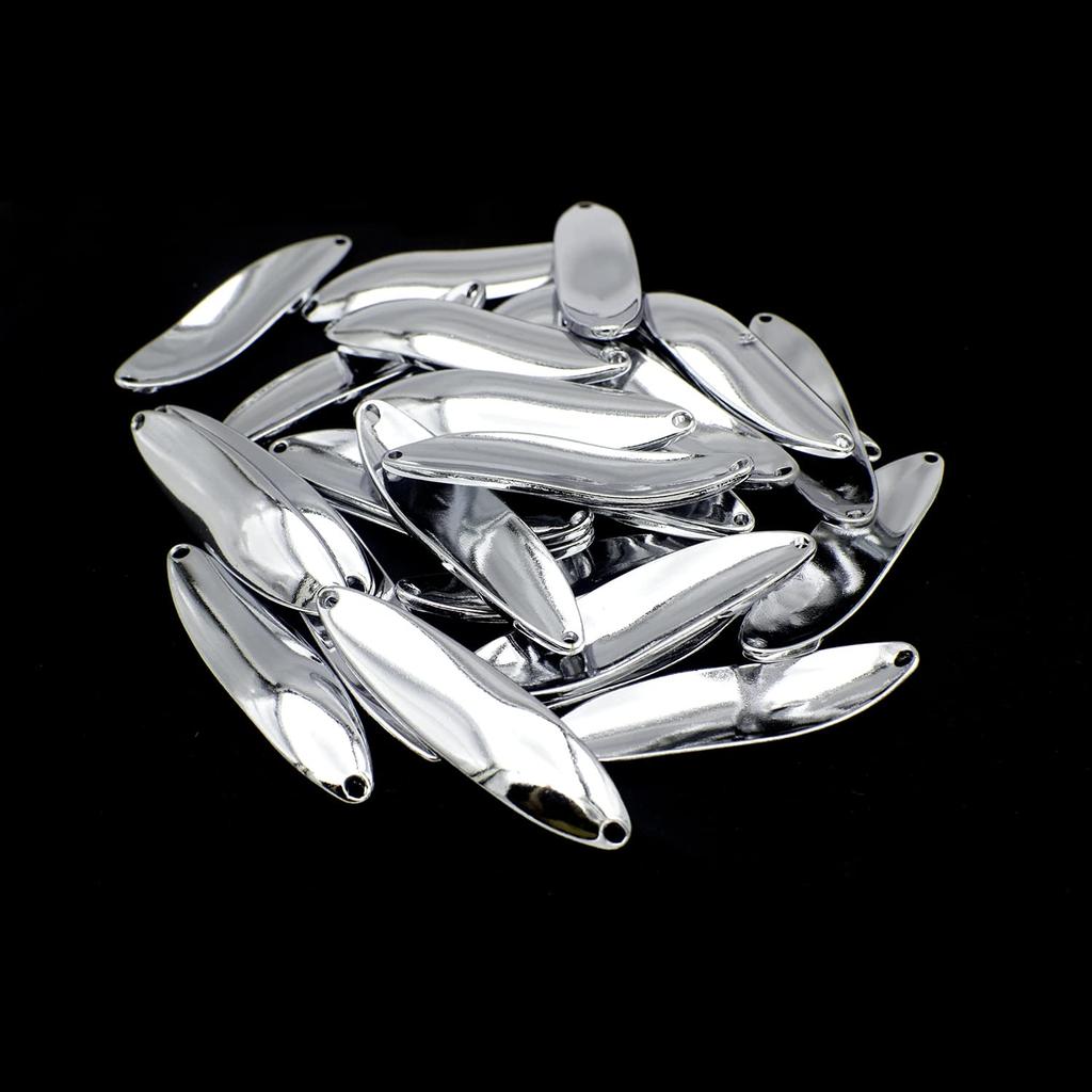 Рыболовная блесна Серебряная и для морской воды Жесткие металлические литые ложки для лосося и окуня 20 г 50 штук ложек, 22 г/3 г Золотая, спиннербейты, (50 штук, серебристый)