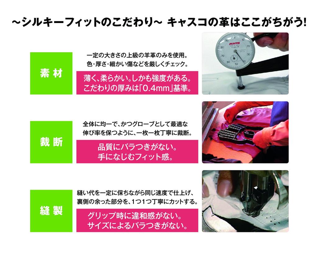 Kasco SILKY FIT Golf Regular 26cm Gloves, Size, Men's, GF-17251, White,