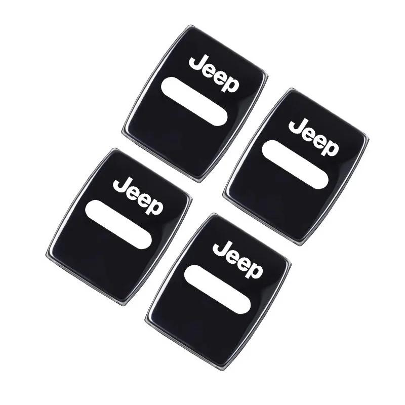 Для Jeep 4 шт. Накладки на замки дверей автомобиля Колпачки из нержавеющей стали Автоаксессуары Для Jeep Grand Cherokee Wrangler JK Gladiator Compass