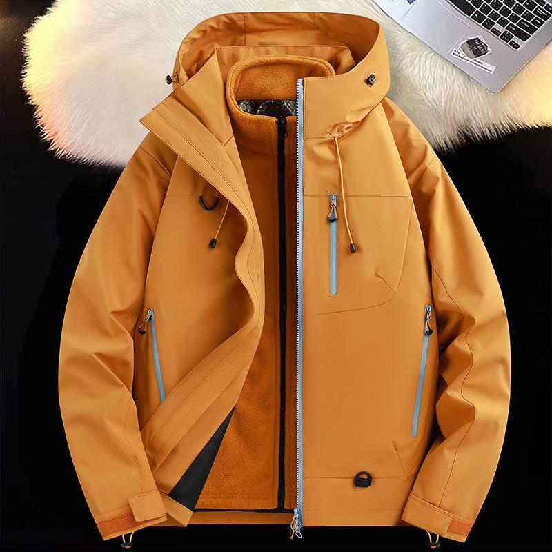 Mens Hooded Outdoor Tactical Jacket With Removable Insulated Liner Wear