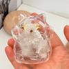 Transparent Cat Fur Keepsake Display, Glass Fortune Cat Bottle With Base, Mini Pet Memorial Storage Jar